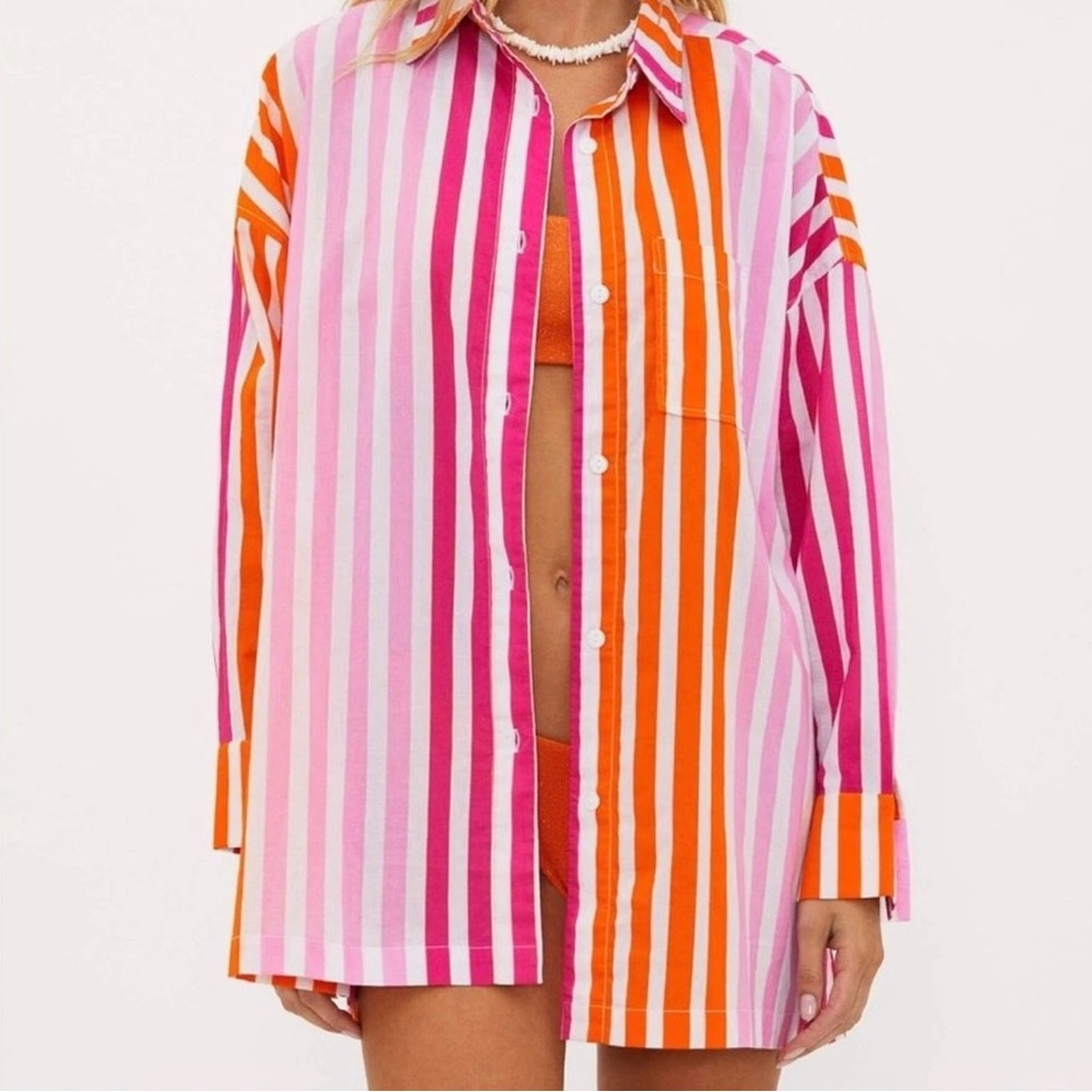 NEW BEACH RIOT Alexa Top in Sunset Stripes Size L/XL